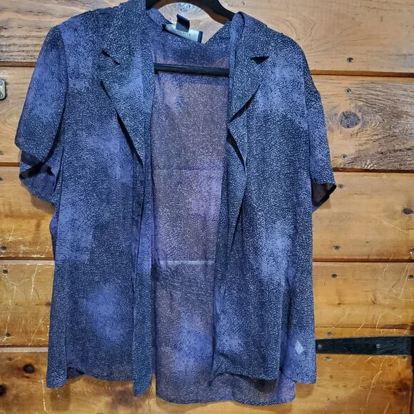 Jones Wear Woman Plus Size Sheer Button Shirt - Picture 7 of 7